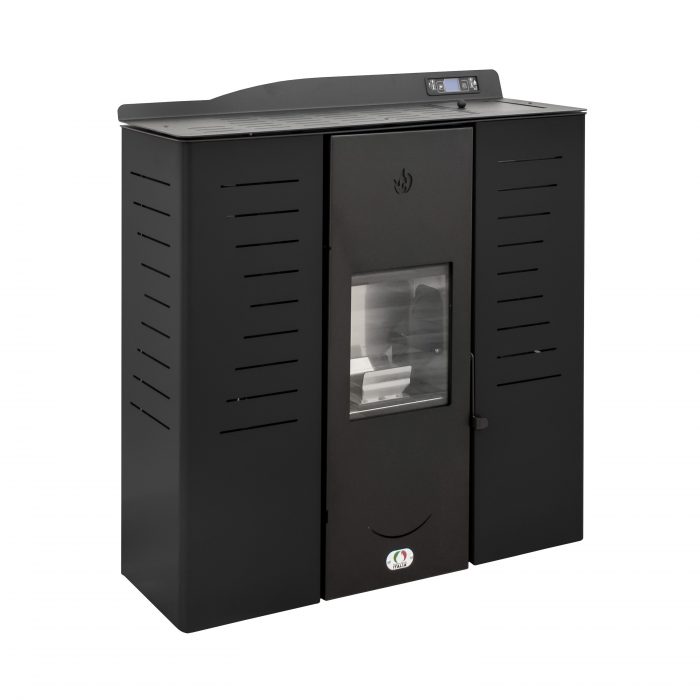Stufa a Pellet Idro Slim 18-22-25 Kw modello Italia Nera