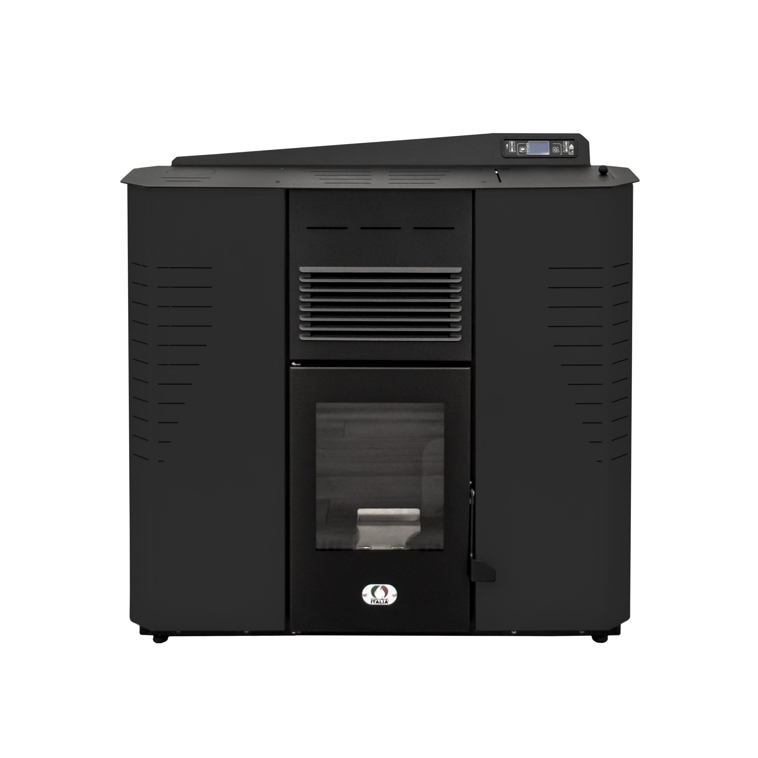 Stufa a Pellet Canalizzata Piatta Marmolada 9-14 Kw Nera