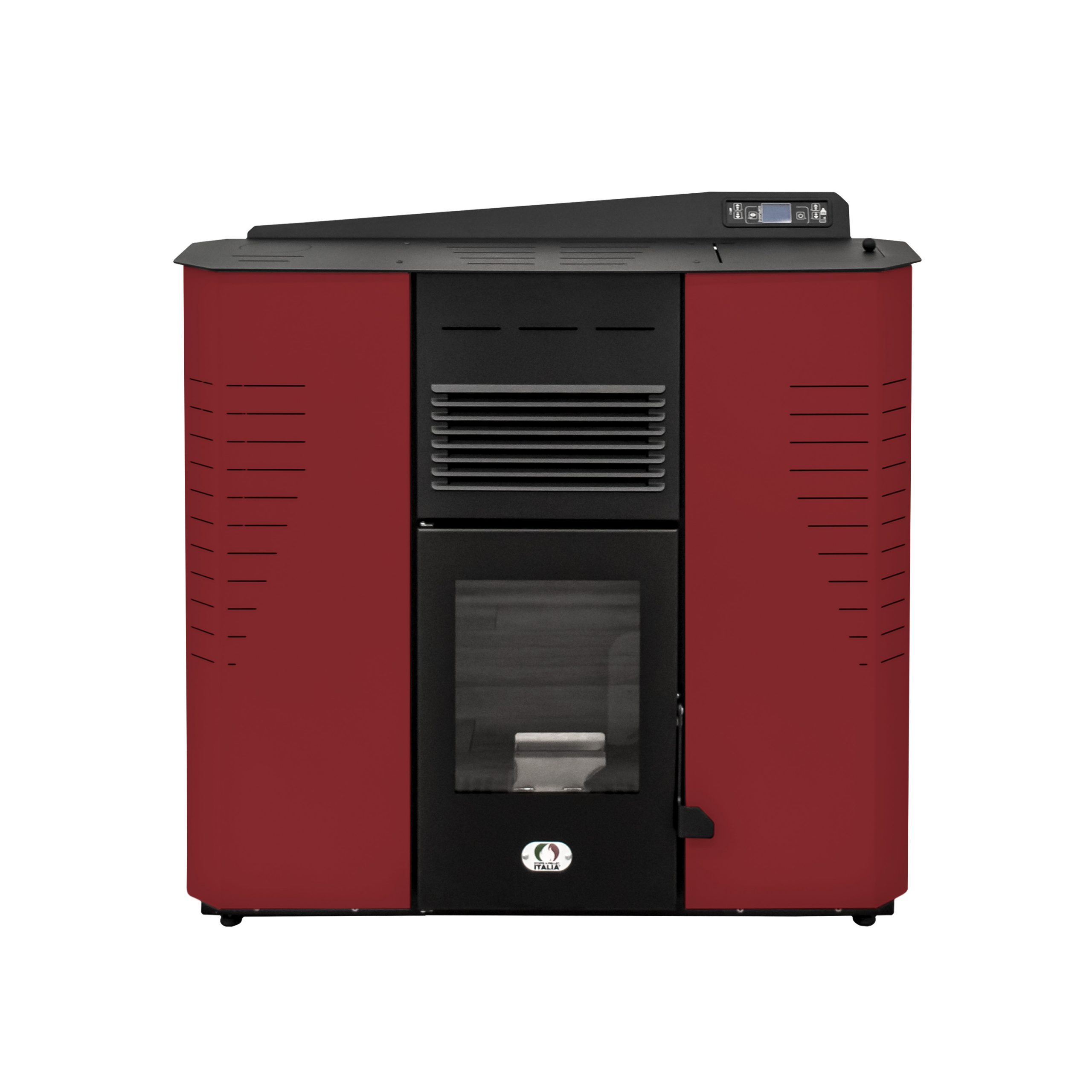 Stufa a Pellet Canalizzata Piatta Marmolada 9-14 Kw Rossa
