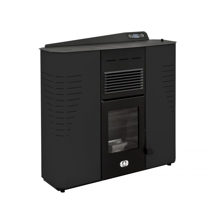 Stufa a Pellet Piatta Canalizzata Marmolada 9-14 Kw Nera