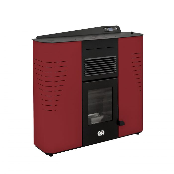Stufa a Pellet Slim Canalizzata Marmolada 9-14 Kw Rossa