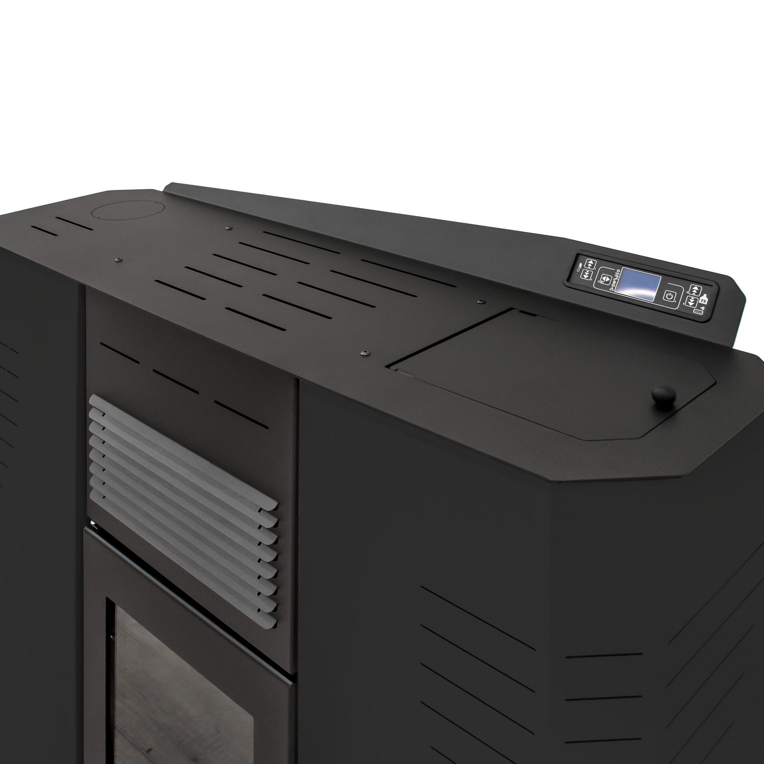 Stufa a pellet Marmolada 9-14 kw dettaglio Nera