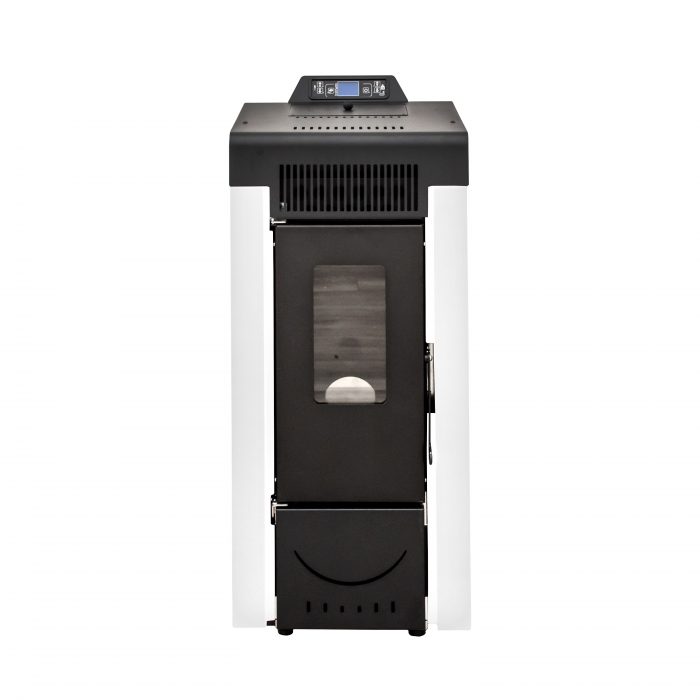 stufa a pellet 9 kw Niagara Bianca fronte