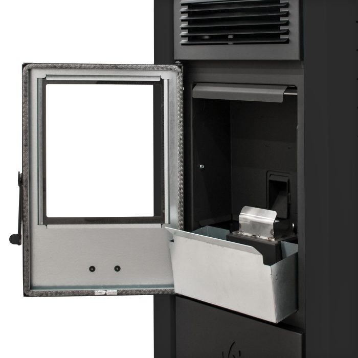Stufa a Pellet Canalizzabile 5 Stelle San Diego 12 Kw Colore Nero