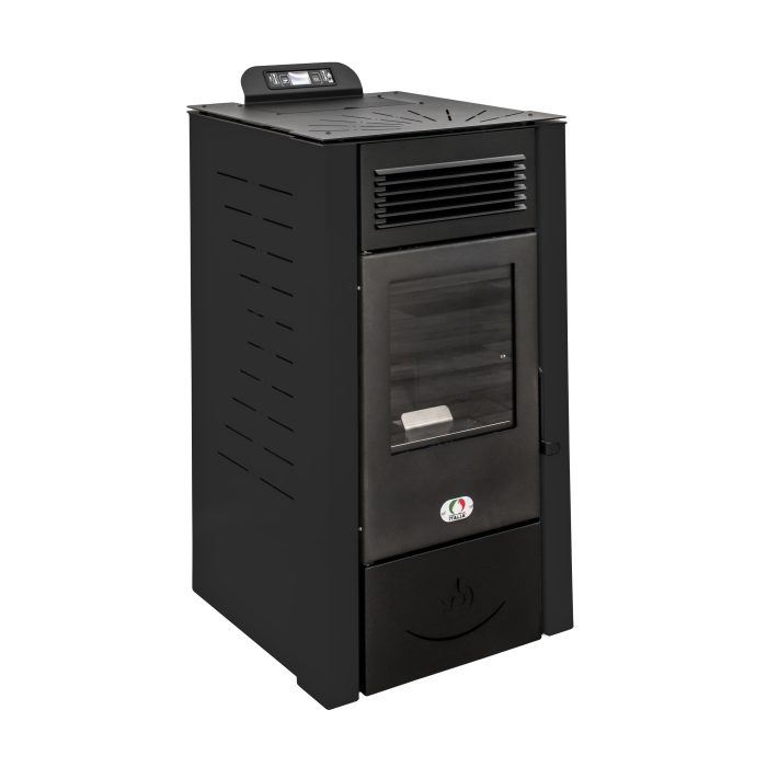 Stufa a Pellet 5 Stelle Canalizzata San Diego 12 Kw Nera