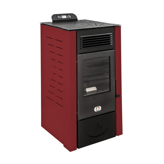 Stufa a Pellet 5 Stelle Canalizzata San Diego 12 Kw Rossa