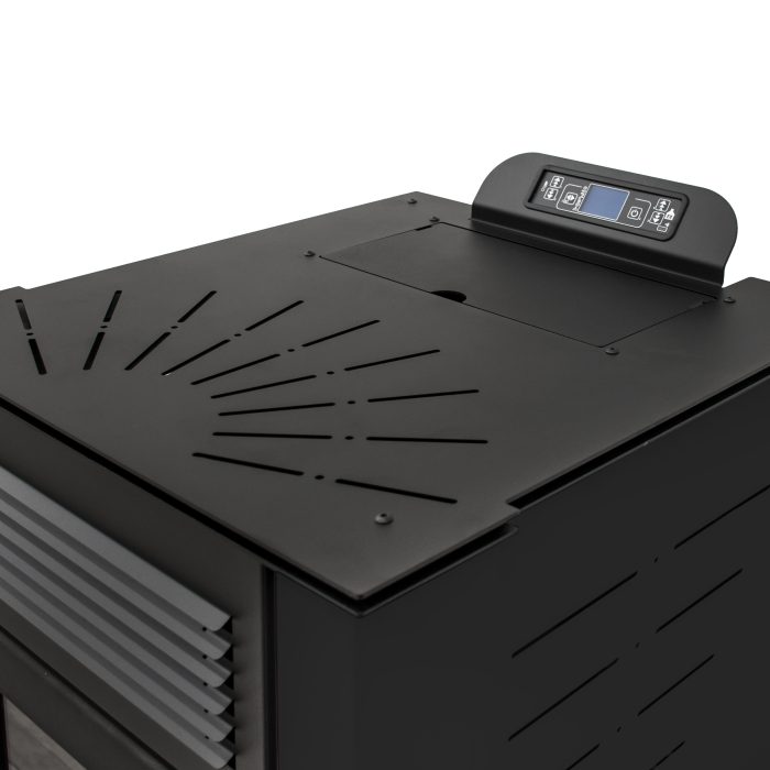 Stufa a Pellet Canalizzata 5 Stelle San Diego 12 Kw Colore Nero