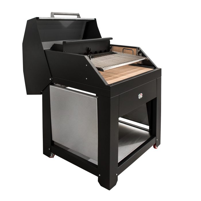 bbq a legna con ruote