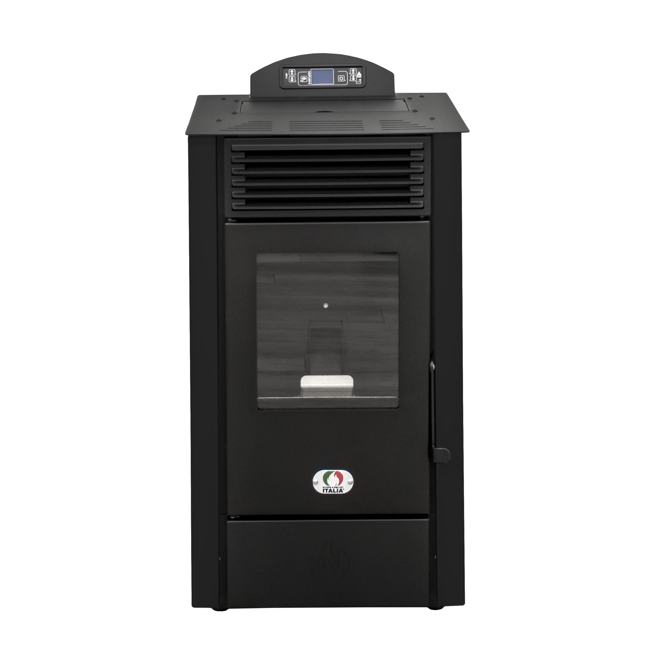 estufa de pellets pequeñas 9 kw negro
