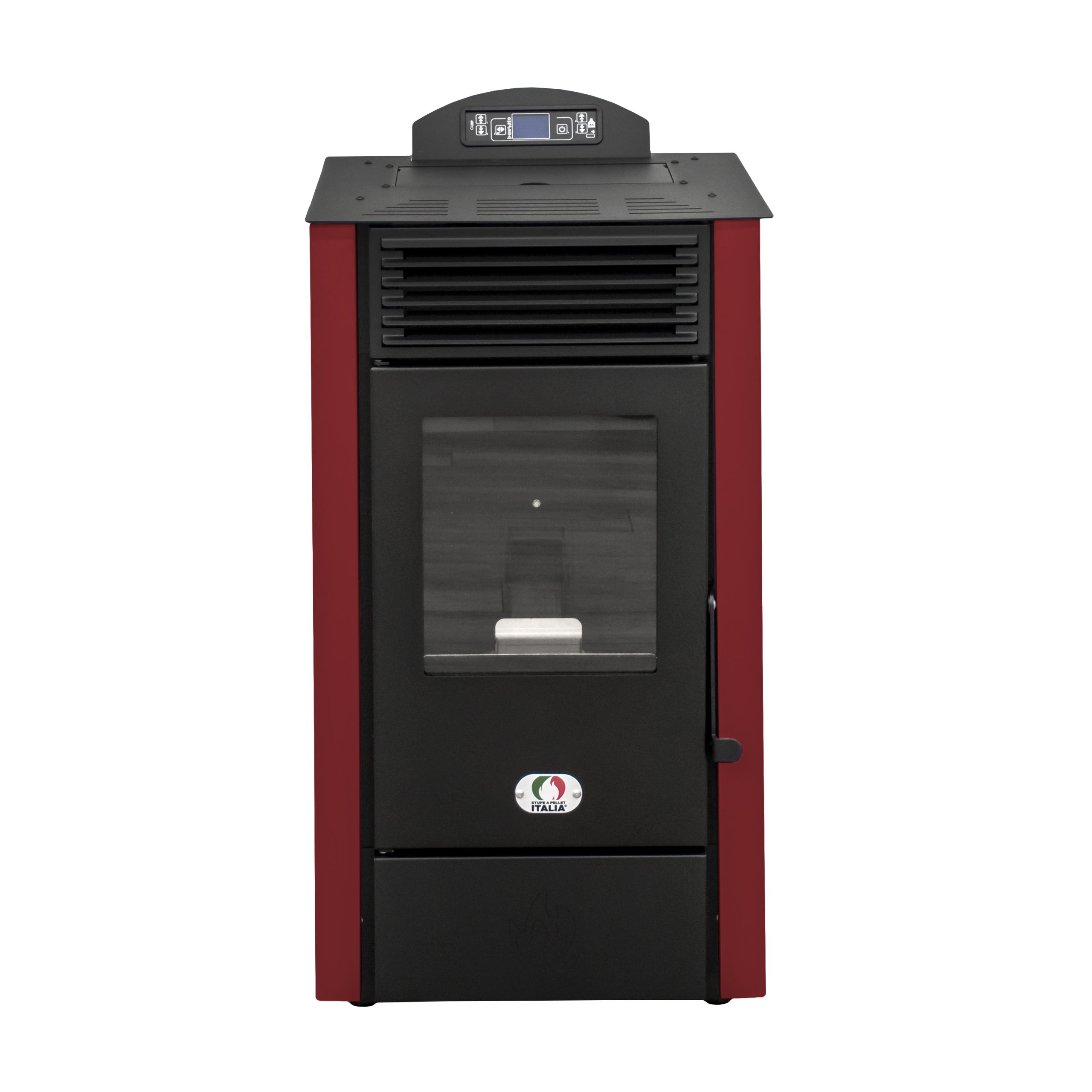 estufa de pellets pequeñas 9 kw rojo